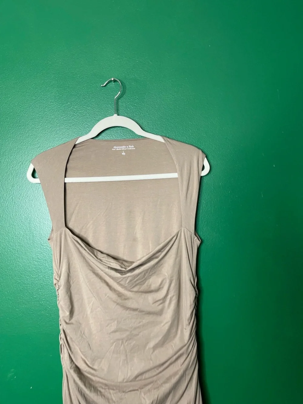 Abercrombie & Fitch Ava Knit Square Neck Maxi Modal Cotton Blend Dress Sz L